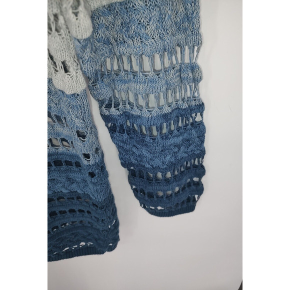 Lane Bryant Woman's Ombre Crochet White Blue Open Knit Pull on Sweater NO Size - Picture 3 of 7